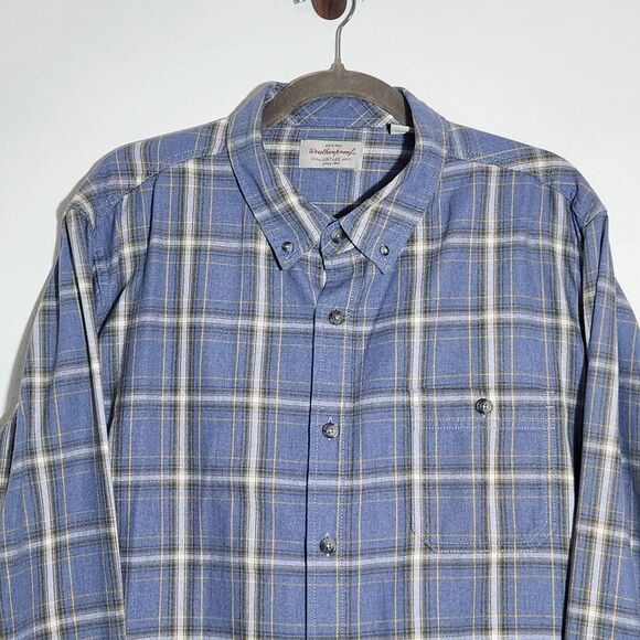 Weatherproof Vintage Blue Plaid Button Down Shirt Size XL Preppy Plaid Shirt - Picture 2 of 10